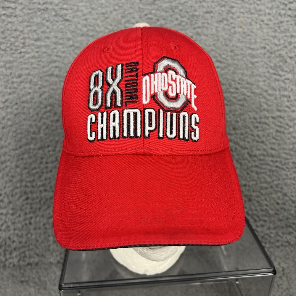 Ohio State Buckeyes 8-Time National Champions Football Cap Hat Strapback RARE